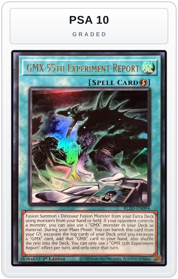 Graded - GMX 55th Experiment Report — PSA 10 graded overlay