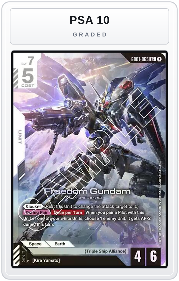 Graded - Freedom Gundam — PSA 10 graded overlay