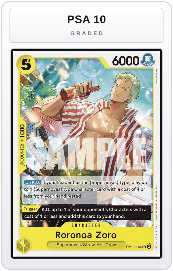 Graded - Roronoa Zoro (113) — PSA 10 graded overlay
