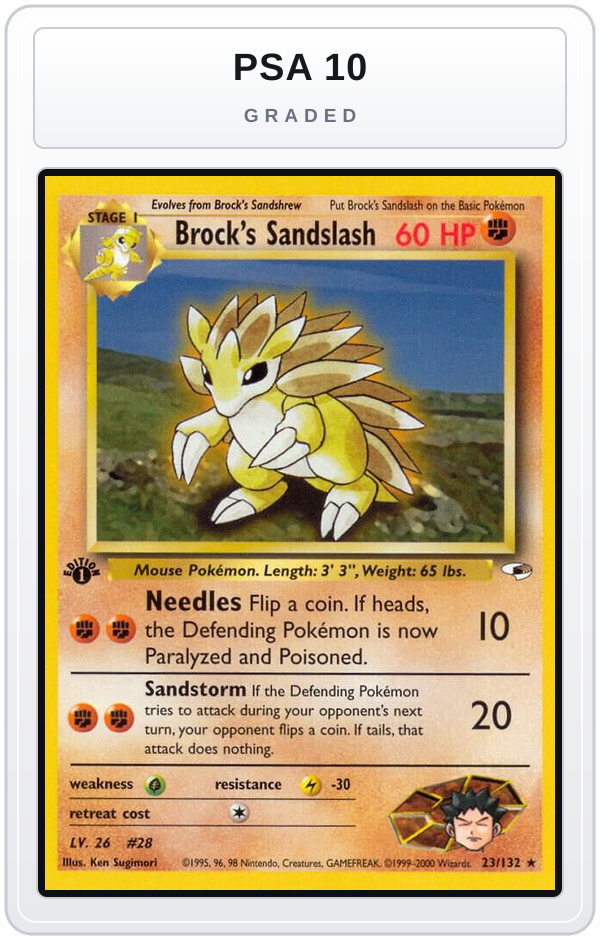 Graded - Brock's Sandslash — PSA 10 graded overlay