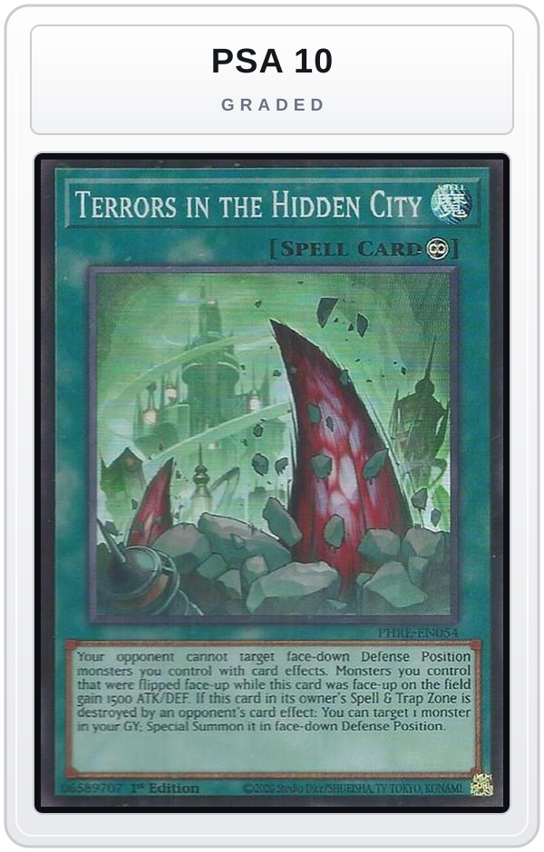 Graded - Terrors in the Hidden City (Super Rare) — PSA 10 graded overlay