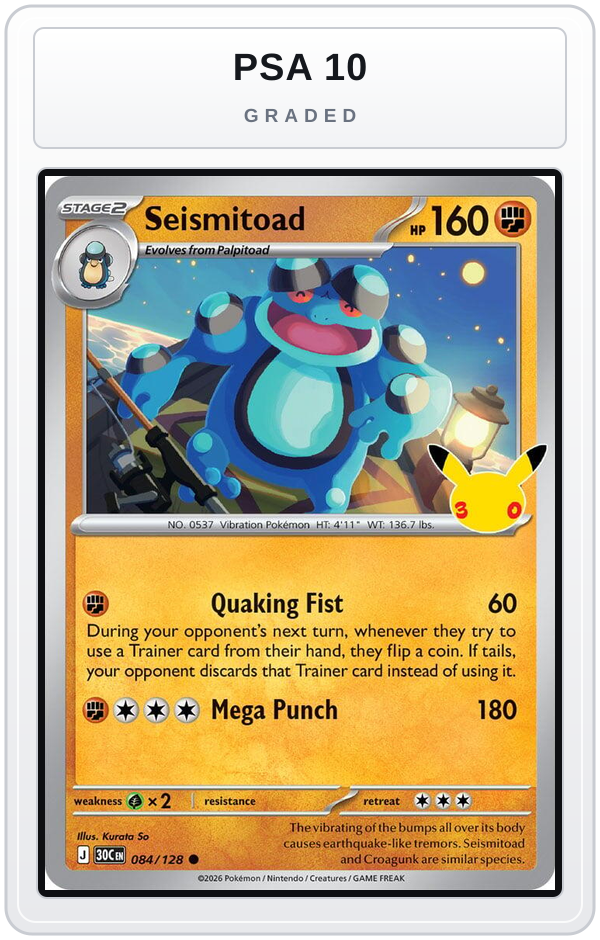 Graded - Seismitoad — PSA 10 graded overlay