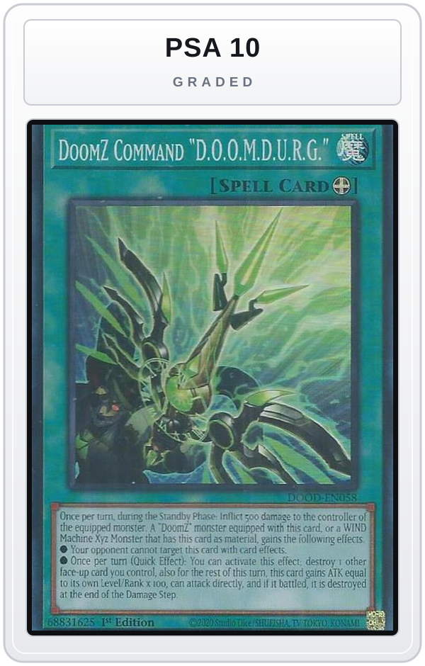 Graded - DoomZ Command "D.O.O.M.D.U.R.G." — PSA 10 graded overlay