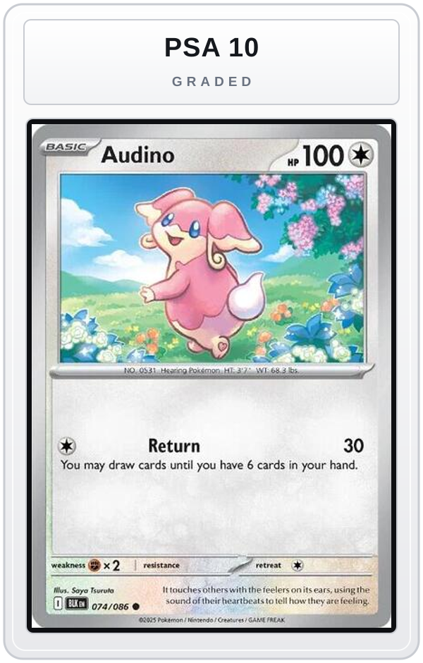 Graded - Audino - 074/086 — PSA 10 graded overlay