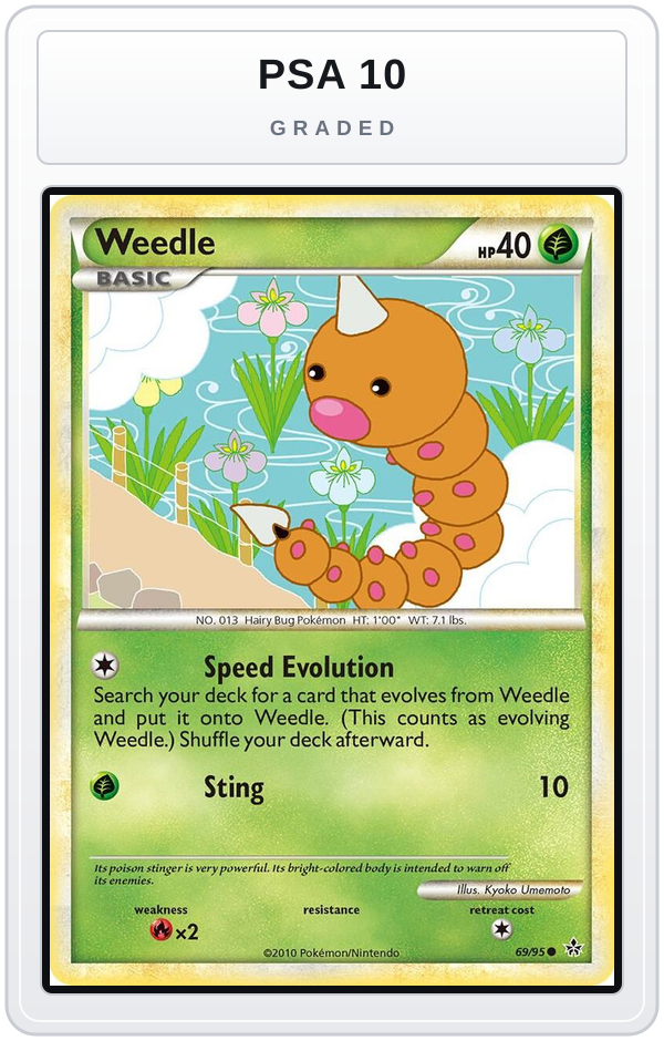 Graded - Weedle — PSA 10 graded overlay