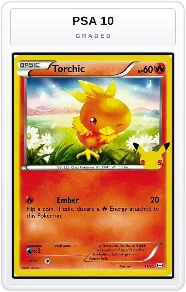 Graded - Torchic - 11/25 — PSA 10 graded overlay