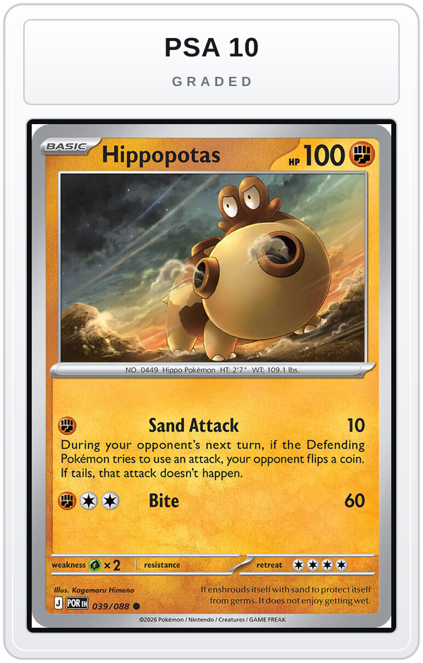 Graded - Hippopotas — PSA 10 graded overlay