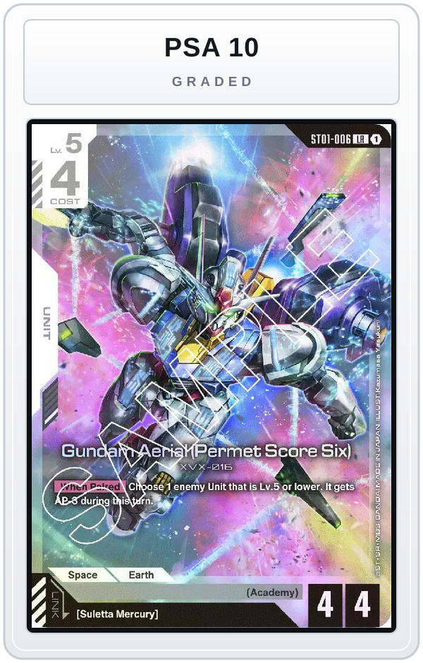 Graded - Gundam Aerial (Permet Score Six) — PSA 10 graded overlay