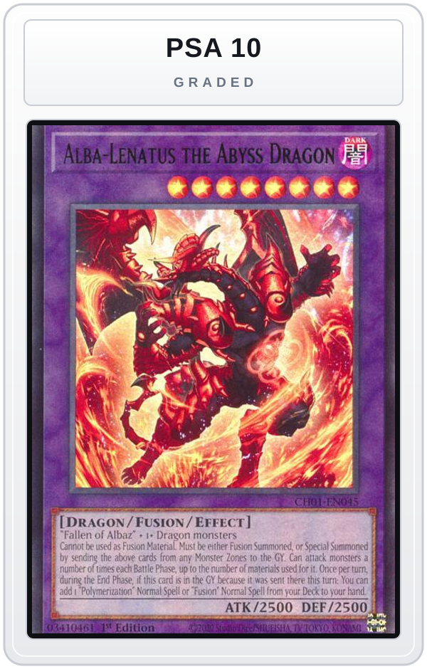 Graded - Alba-Lenatus the Abyss Dragon — PSA 10 graded overlay