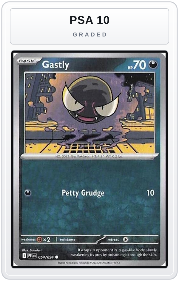 Graded - Gastly — PSA 10 graded overlay