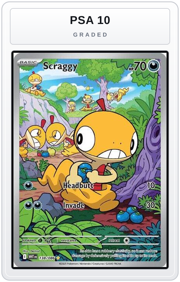Graded - Scraggy - 138/086 — PSA 10 graded overlay