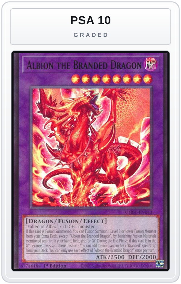 Graded - Albion the Branded Dragon — PSA 10 graded overlay