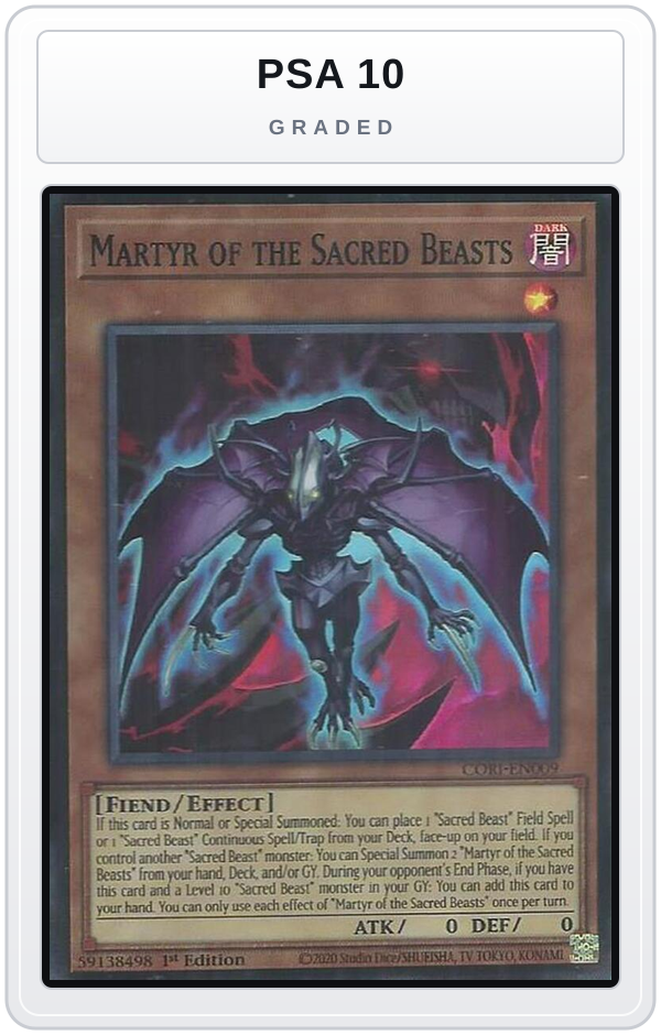 Graded - Martyr of the Sacred Beasts — PSA 10 graded overlay