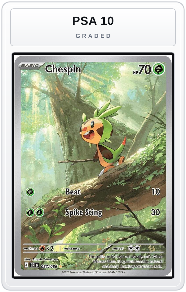 Graded - Chespin - 087/086 — PSA 10 graded overlay
