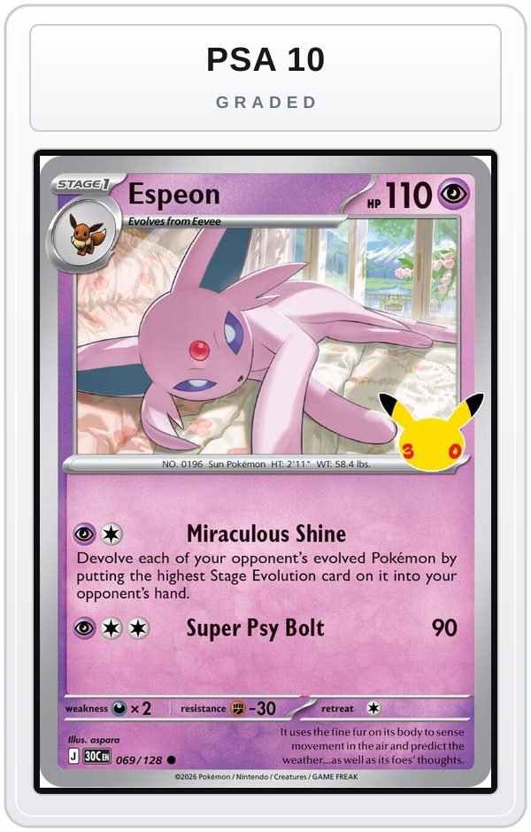 Graded - Espeon — PSA 10 graded overlay