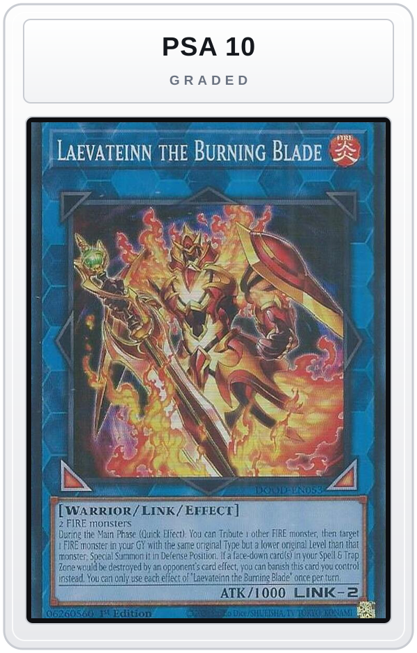 Graded - Laevateinn the Burning Blade — PSA 10 graded overlay