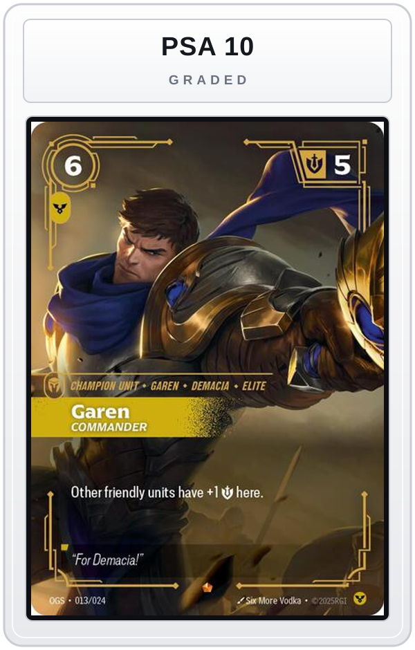 Graded - Garen - Commander — PSA 10 graded overlay