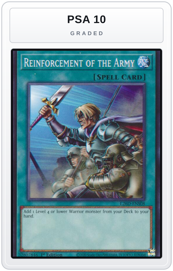 Graded - Reinforcement of the Army — PSA 10 graded overlay
