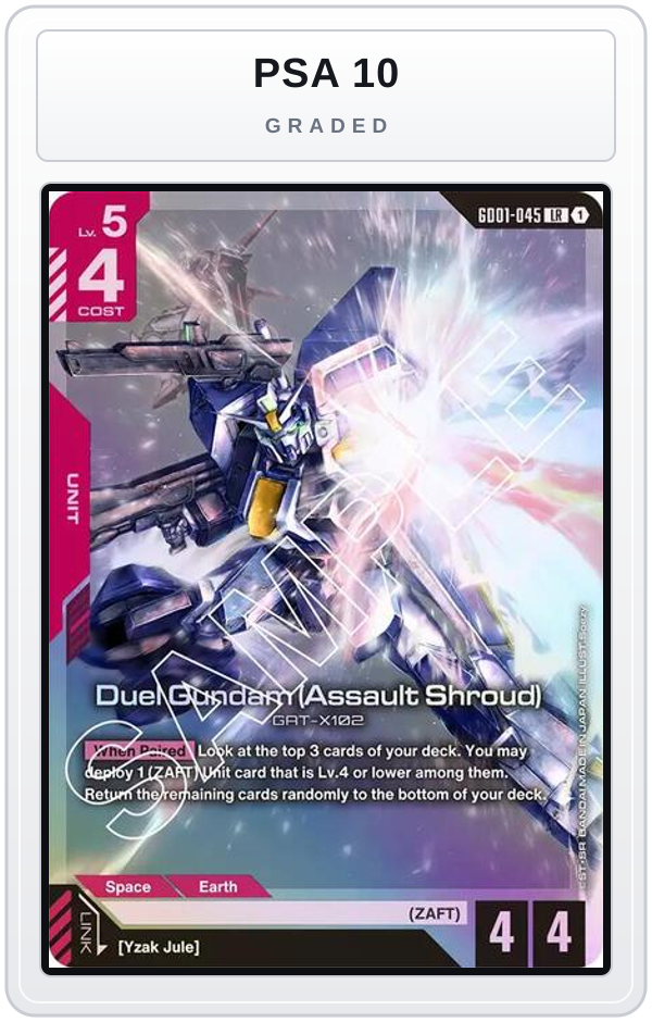 Graded - Duel Gundam (Assault Shroud) — PSA 10 graded overlay