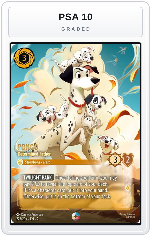 Graded - Pongo - Determined Father (Enchanted) — PSA 10 graded overlay