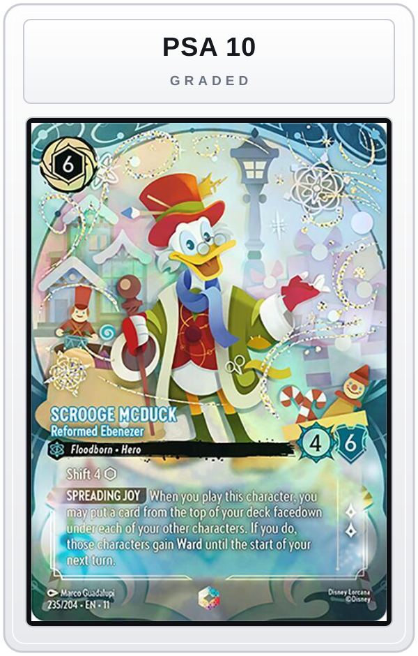 Graded - Scrooge McDuck - Reformed Ebenezer (Enchanted) — PSA 10 graded overlay