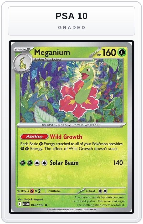 Graded - Meganium — PSA 10 graded overlay