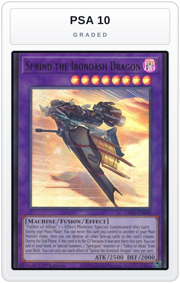Graded - Sprind the Irondash Dragon — PSA 10 graded overlay