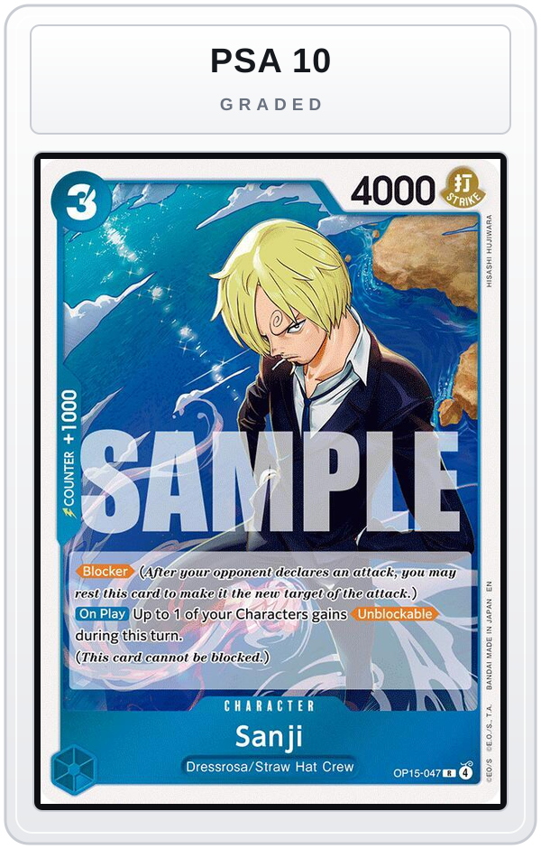 Graded - Sanji (OP15-047) — PSA 10 graded overlay