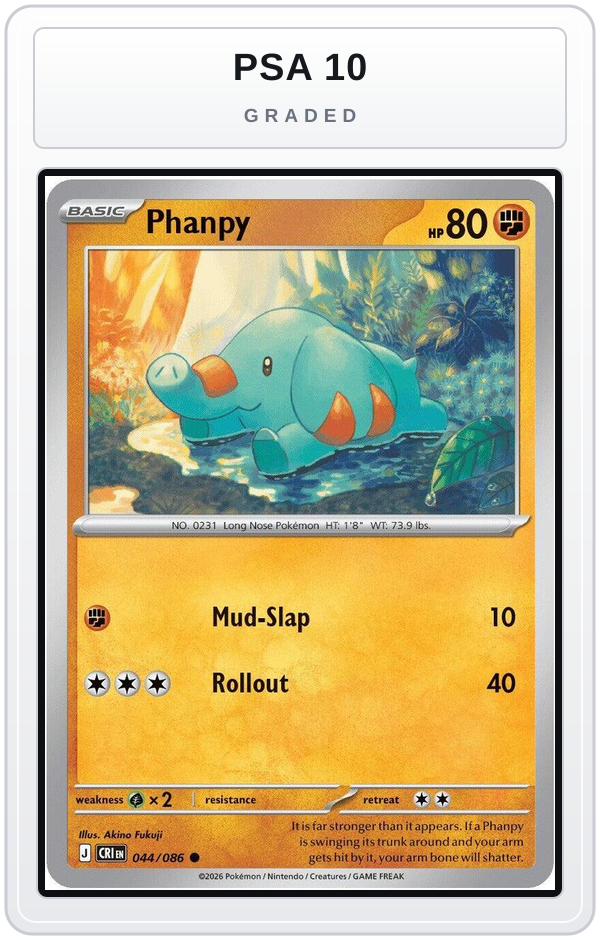 Graded - Phanpy — PSA 10 graded overlay