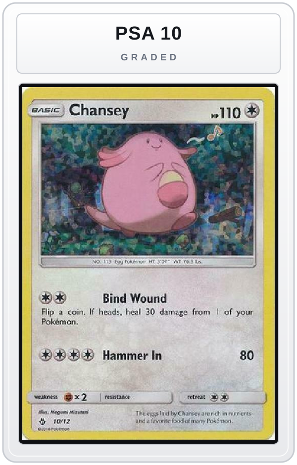 Graded - Chansey - 10/12 — PSA 10 graded overlay