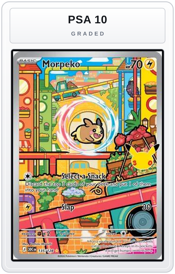 Graded - Morpeko - 135/128 — PSA 10 graded overlay
