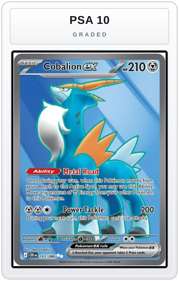 Graded - Cobalion ex - 103/086 — PSA 10 graded overlay