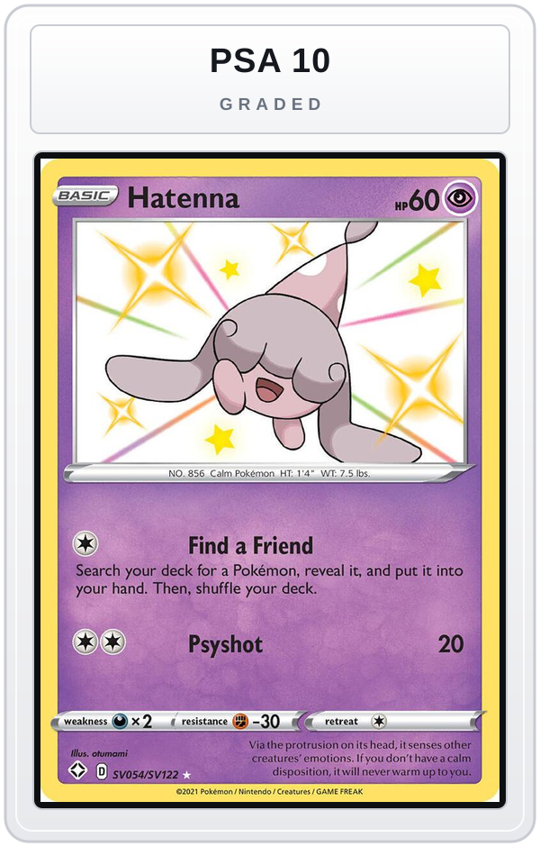 Graded - Hatenna — PSA 10 graded overlay