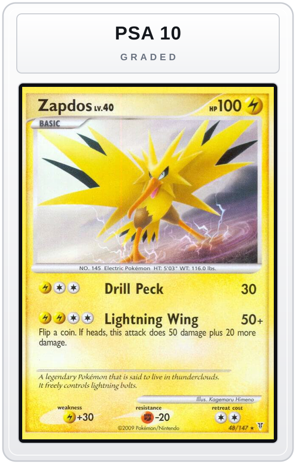Graded - Zapdos (48) — PSA 10 graded overlay