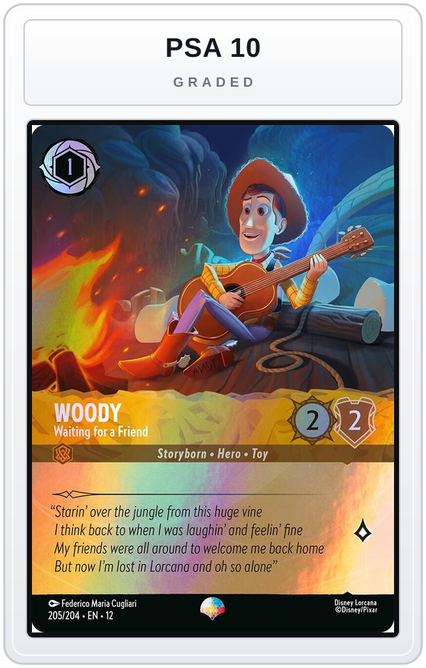 Graded - Woody - Waiting for a Friend (Epic) — PSA 10 graded overlay