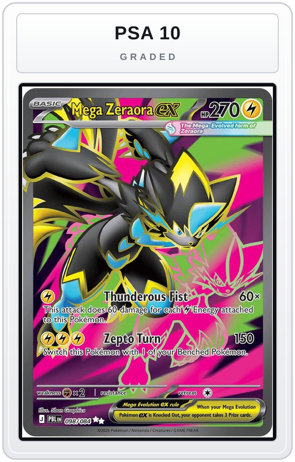 Graded - Mega Zeraora ex - 098/084 — PSA 10 graded overlay