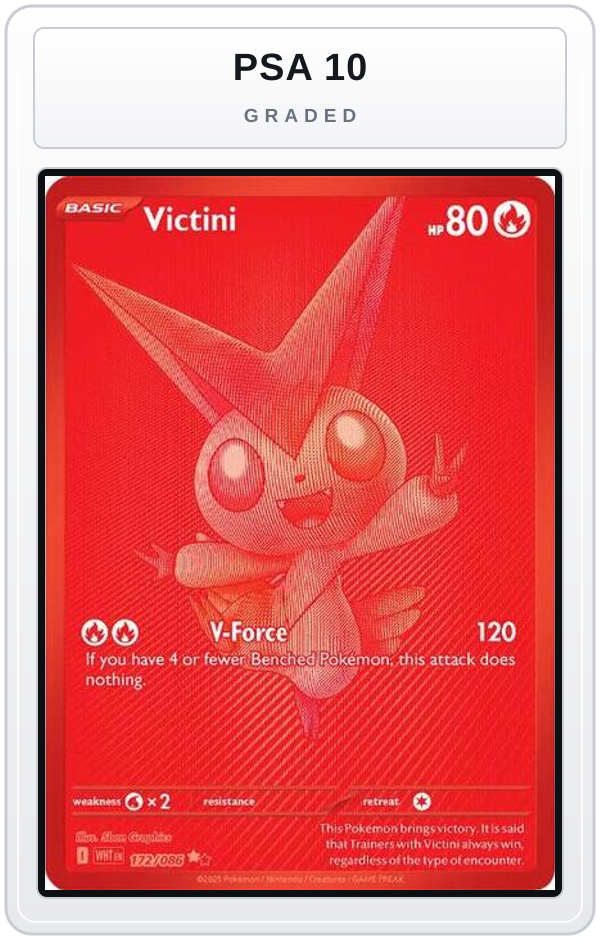 Graded - Victini - 172/086 — PSA 10 graded overlay