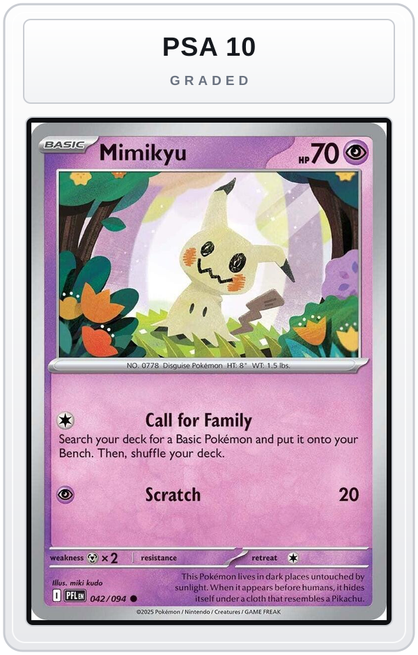 Graded - Mimikyu — PSA 10 graded overlay