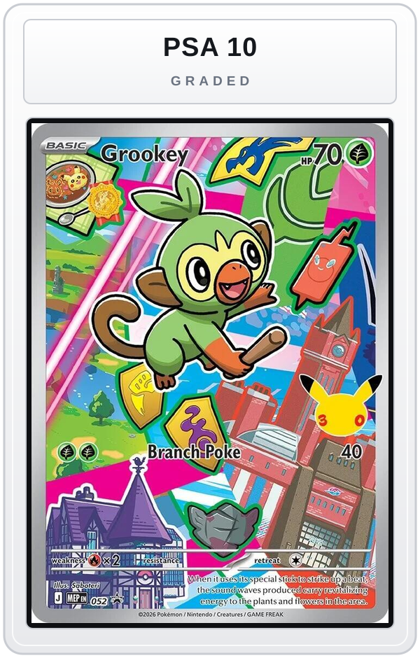 Graded - Grookey - 052 — PSA 10 graded overlay
