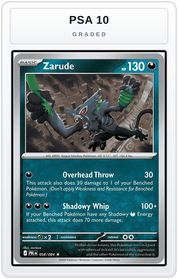 Graded - Zarude — PSA 10 graded overlay