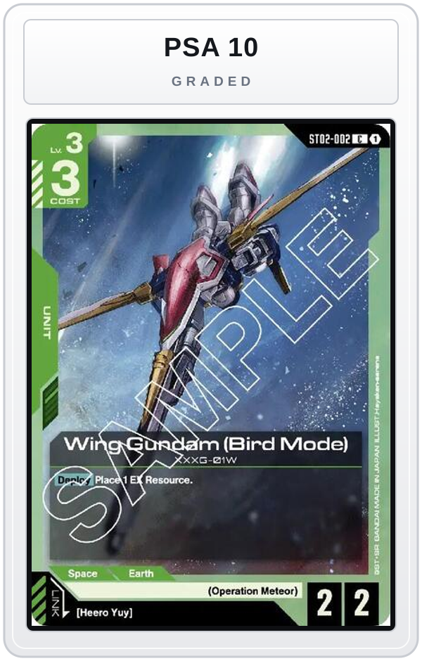 Graded - Wing Gundam (Bird Mode) — PSA 10 graded overlay