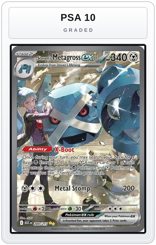 Graded - Steven's Metagross ex — PSA 10 graded overlay