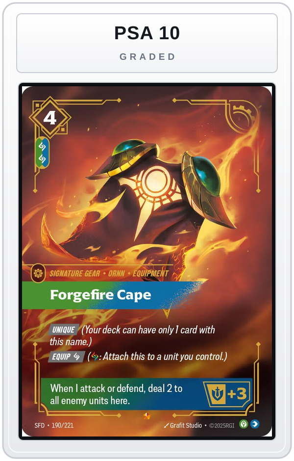 Graded - Forgefire Cape — PSA 10 graded overlay
