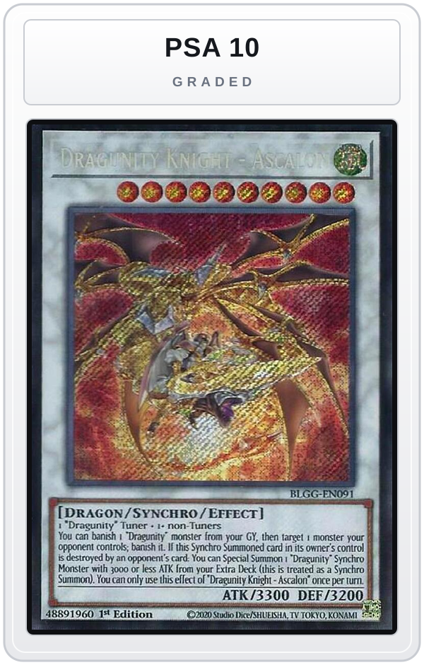 Graded - Dragunity Knight - Ascalon — PSA 10 graded overlay
