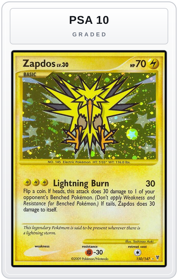Graded - Zapdos (150) — PSA 10 graded overlay