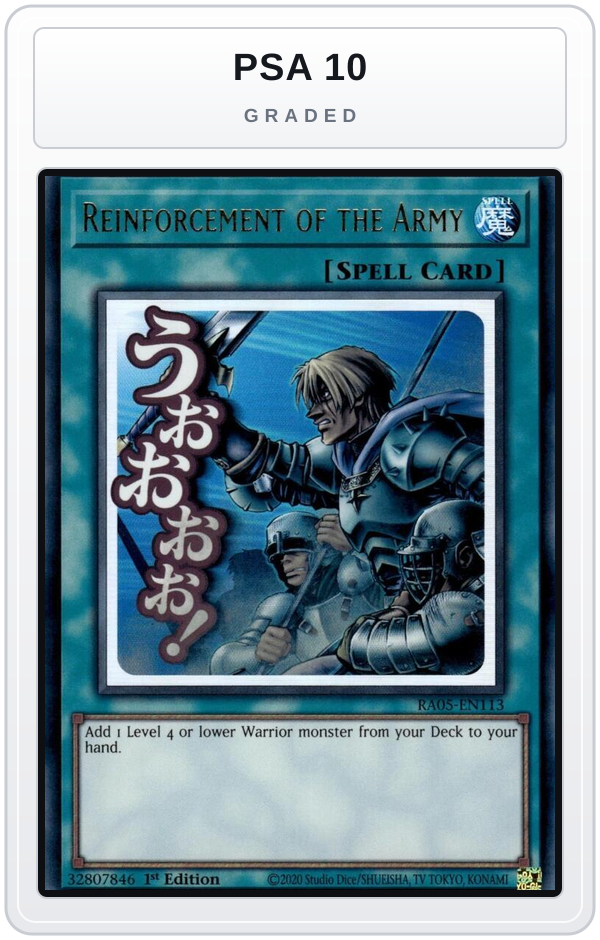 Graded - Reinforcement of the Army — PSA 10 graded overlay
