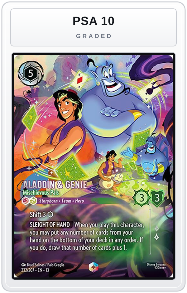Graded - Aladdin & Genie - Mischievous Pals (Enchanted) — PSA 10 graded overlay
