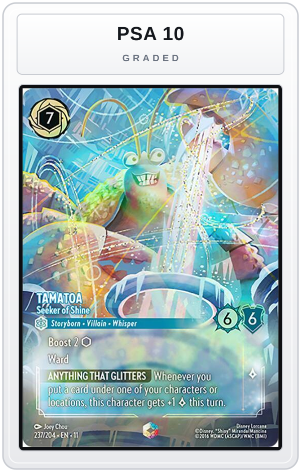 Graded - Tamatoa - Seeker of Shine (Enchanted) — PSA 10 graded overlay