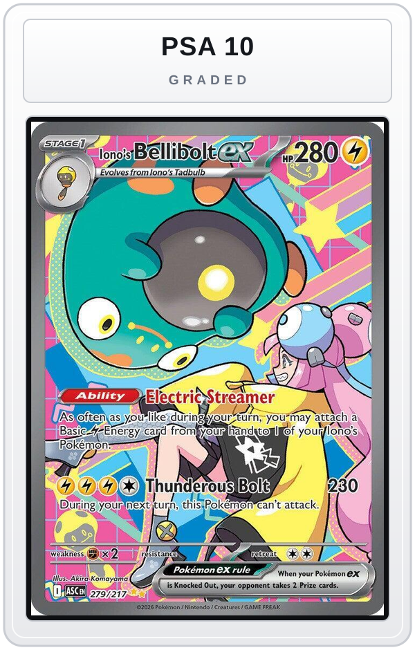 Graded - Iono's Bellibolt ex - 279/217 — PSA 10 graded overlay