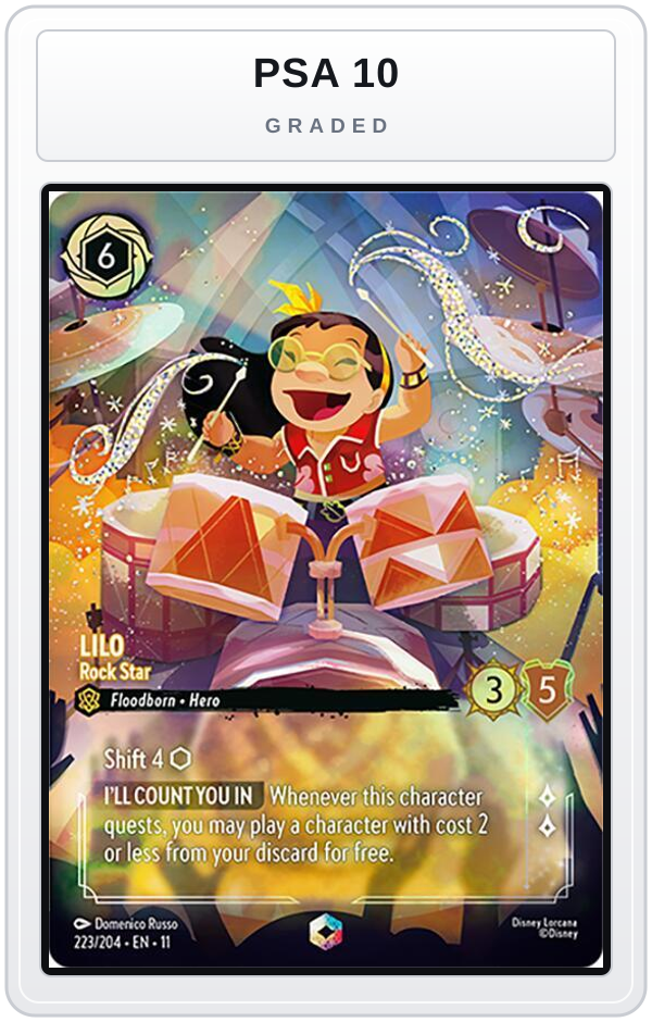 Graded - Lilo - Rock Star (Enchanted) — PSA 10 graded overlay